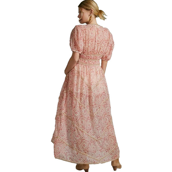 Anthropologie Womens Large P Forever That Girl Maxi Open Front BOHEMIAN Feminine - Picture 2 of 15